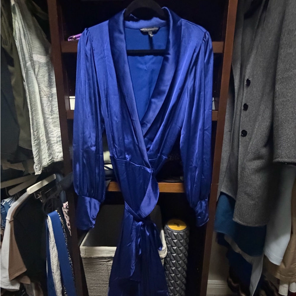 WHBM Elegant Purple Women's Wrap Dress Size 14